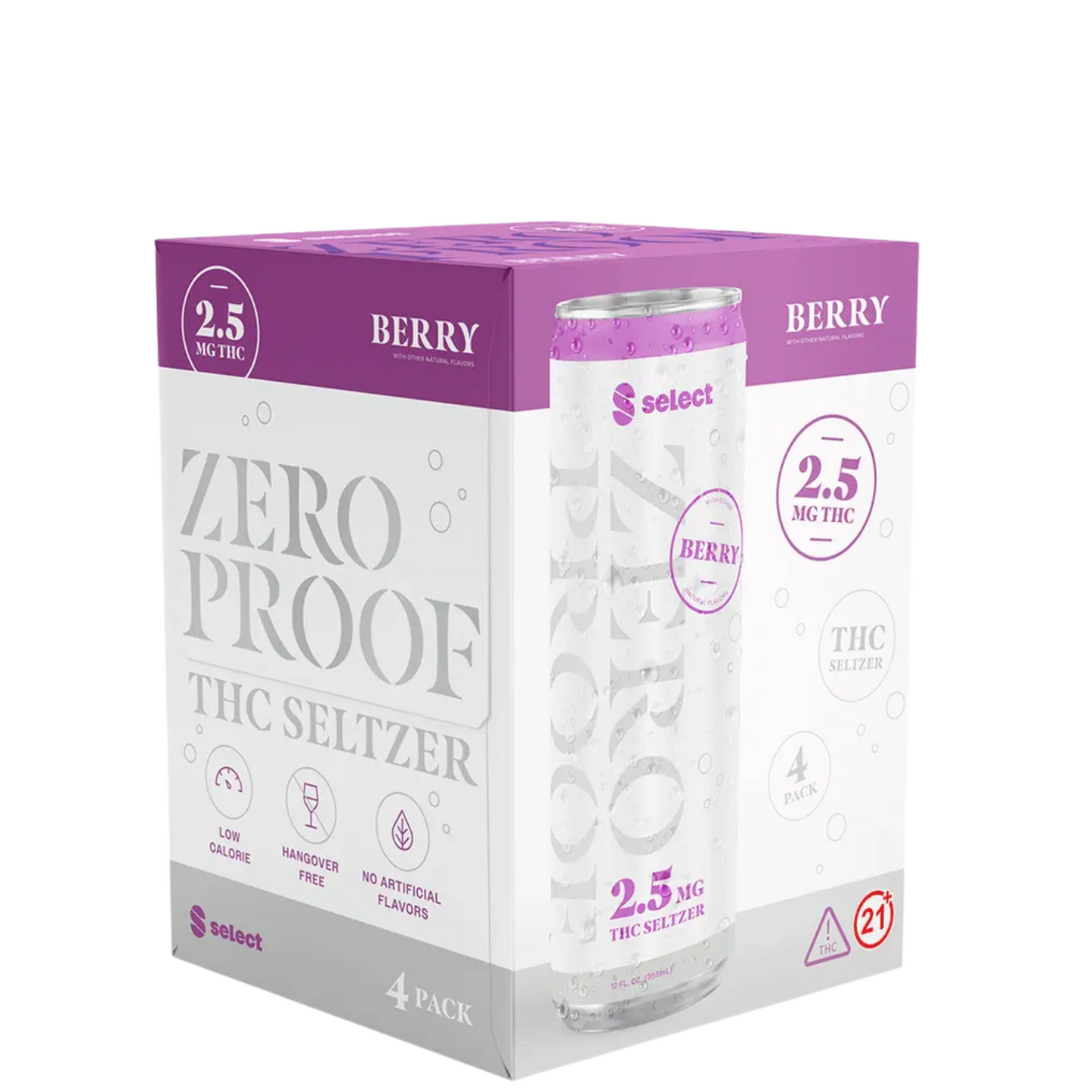 Zero Proof Berry Seltzer 2.5mg THC | 4-pack
