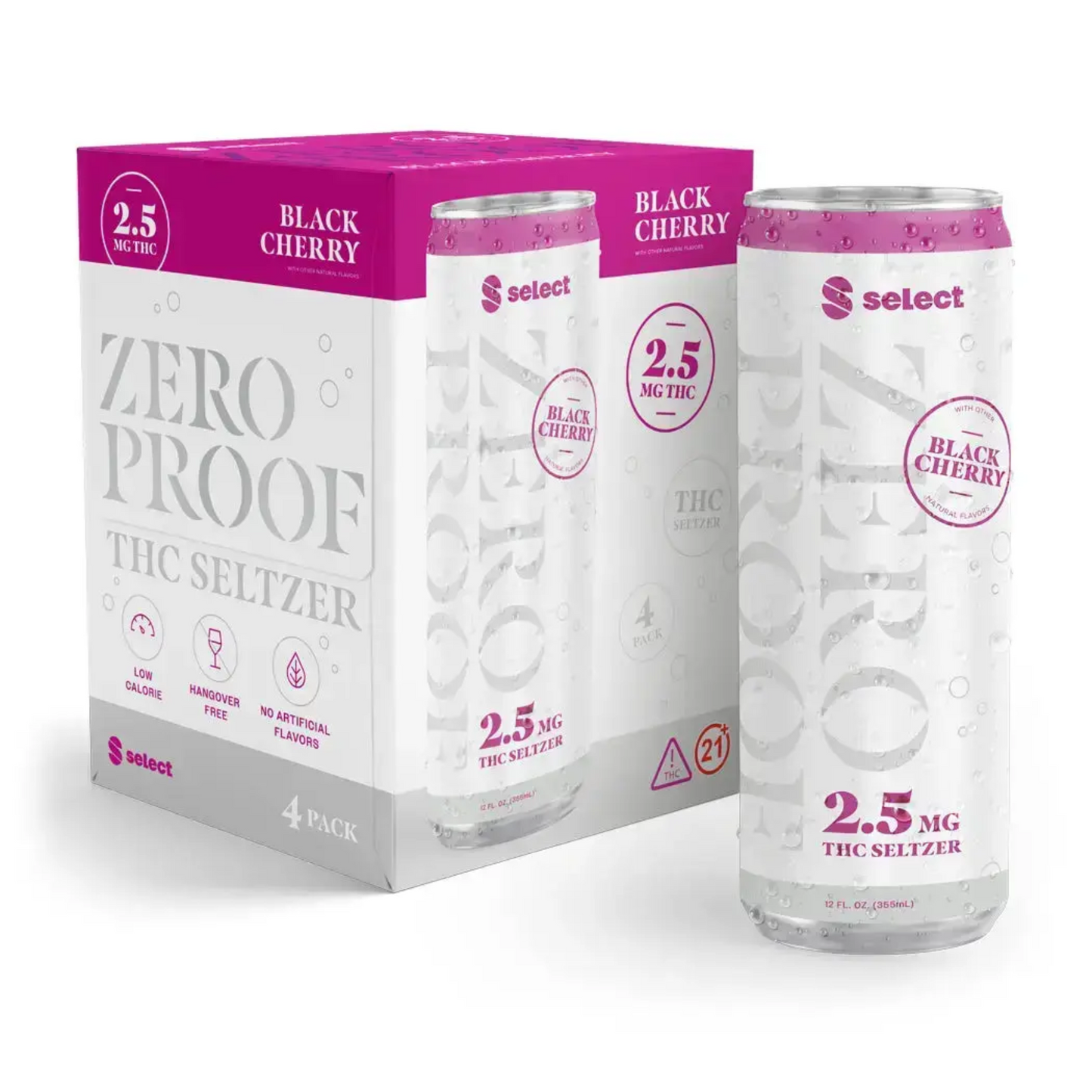 Zero Proof Black Cherry Seltzer 2.5mg THC | 4-pack