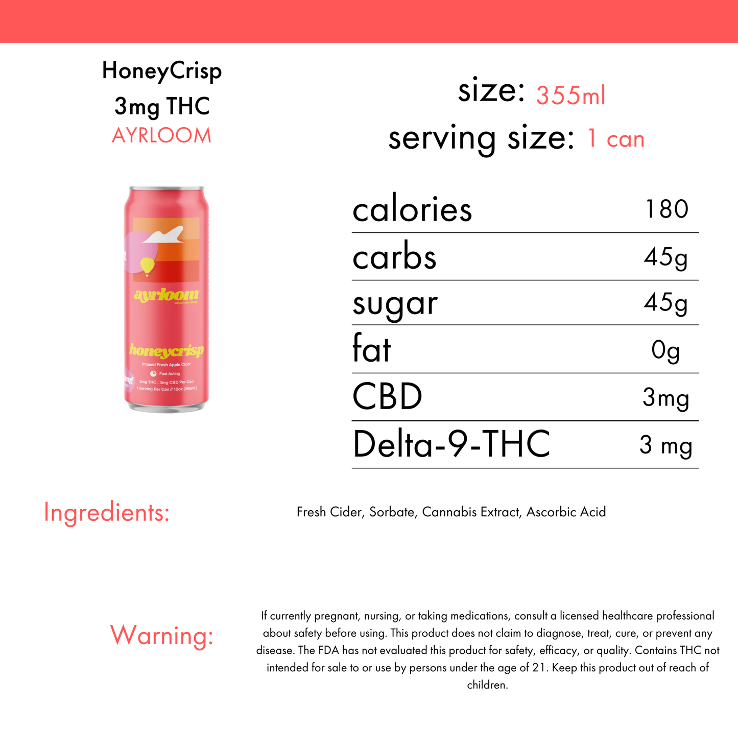 Ayrloom Honeycrisp 3mg THC | 4-pack