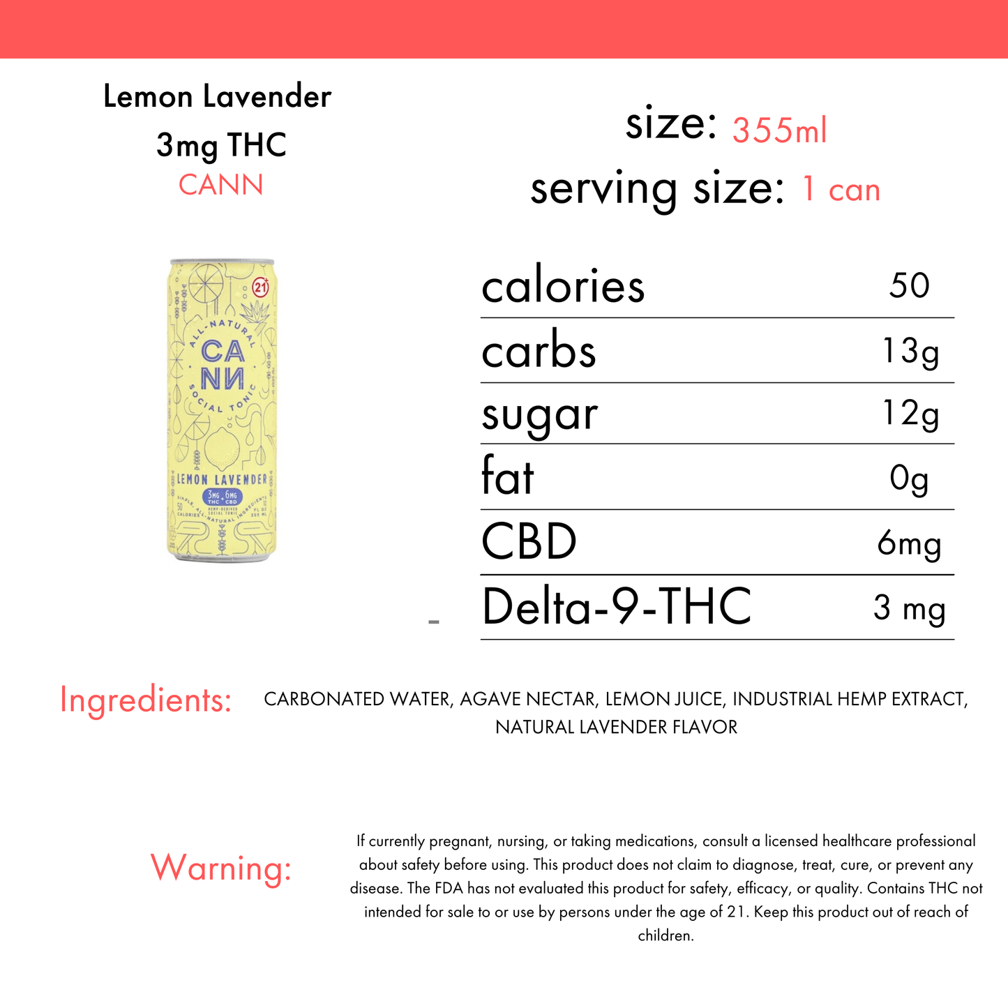 CANN Lemon Lavender 3mg THC | 4-pack
