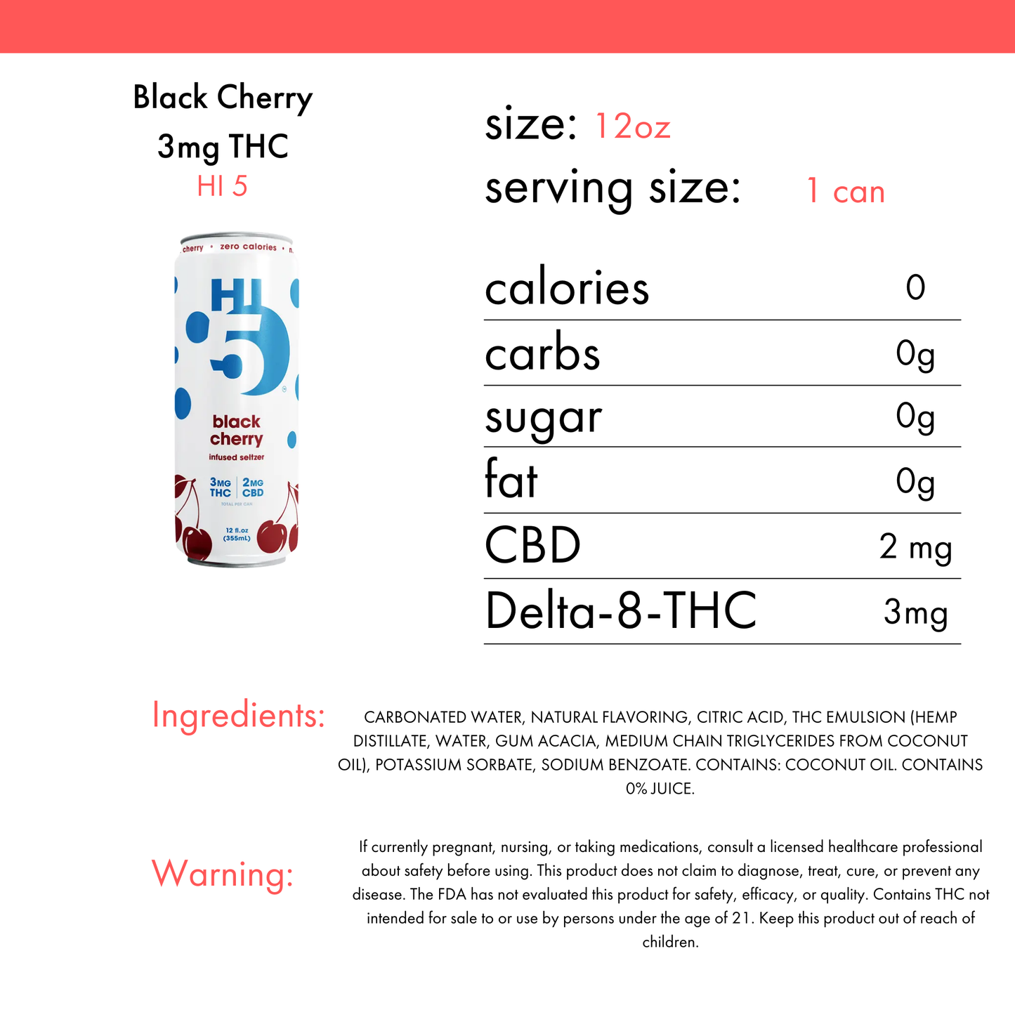 Hi5 Black Cherry 3mg THC | 4-pack