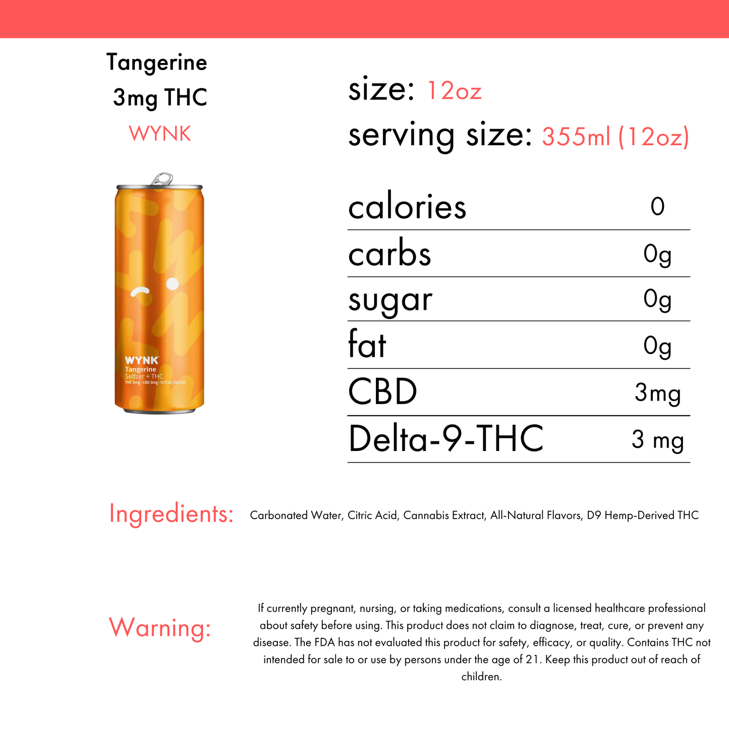 WYNK Tangerine 3mg THC | 4 Pack