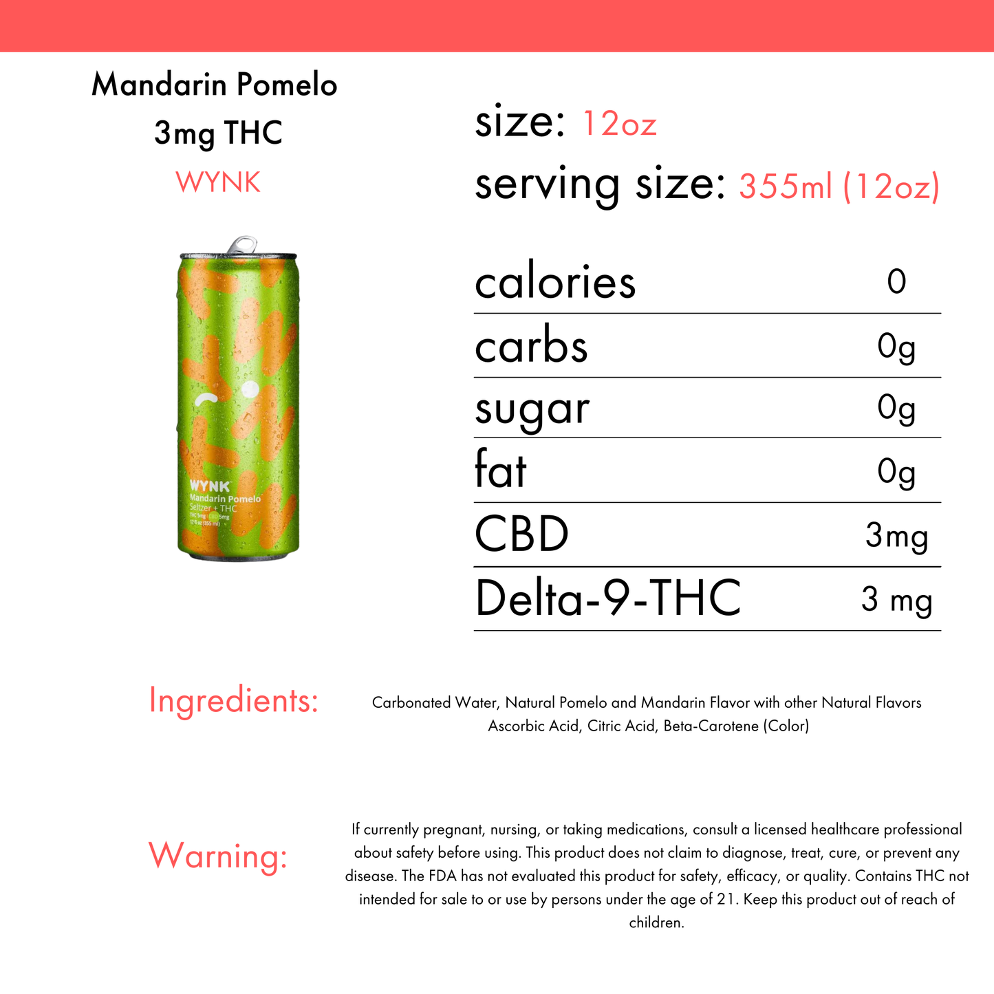 WYNK Seasonal Flavor (Mandarin Pomelo) 3mg THC | 4-pack