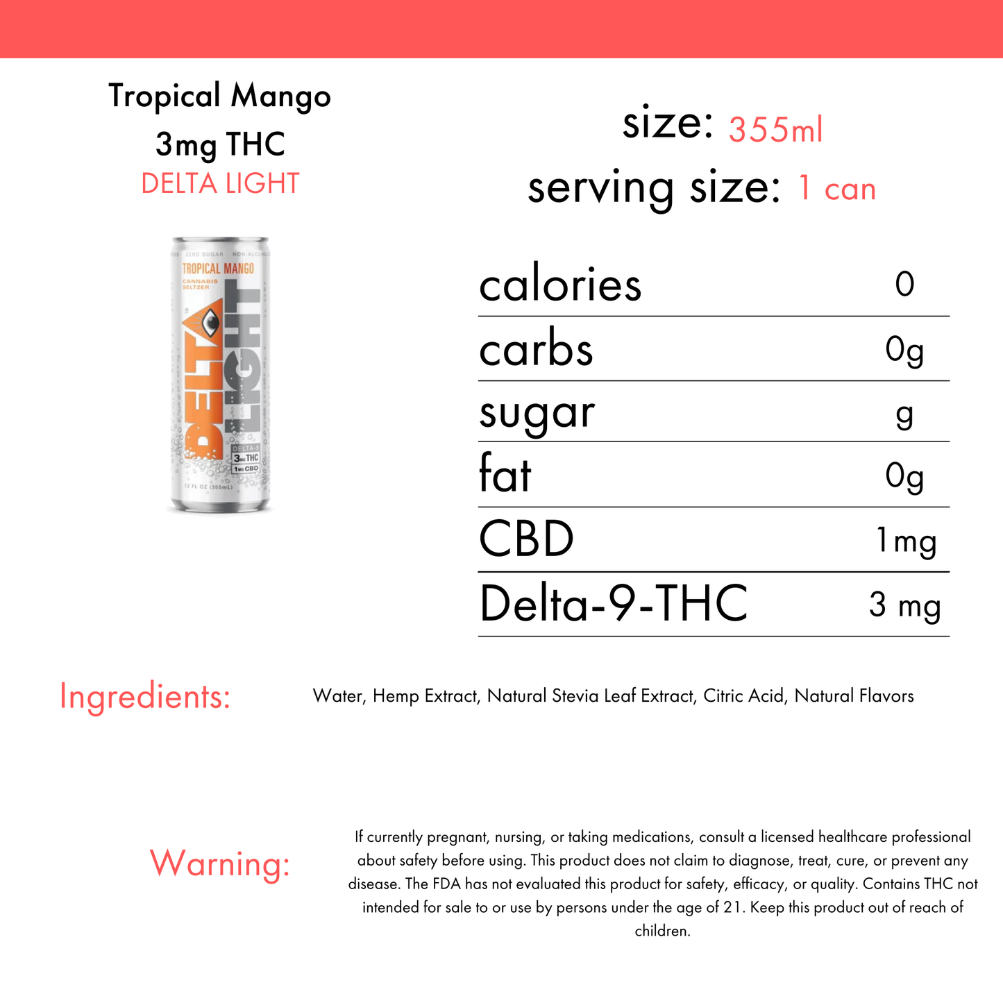 Delta Light Tropical Mango 3mg THC | 4-pack