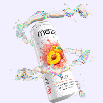 Muze Peach Seltzer 3mg THC | 4-pack