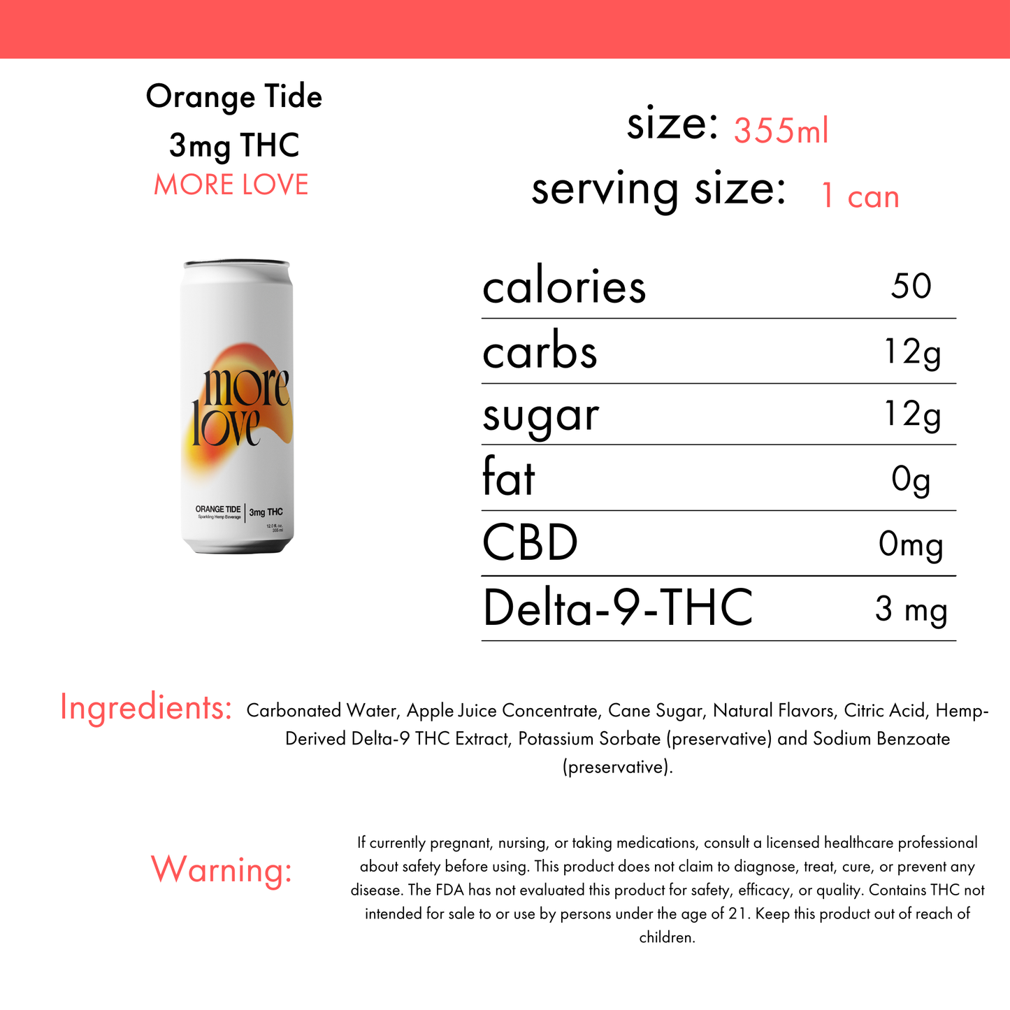 More Love Orange Tide 3mg THC | 4 Pack