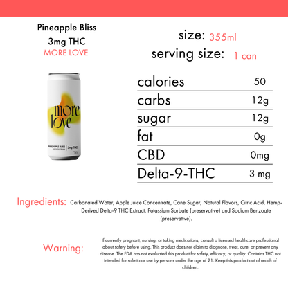 More Love Pineapple Bliss 3mg THC | 4 Pack