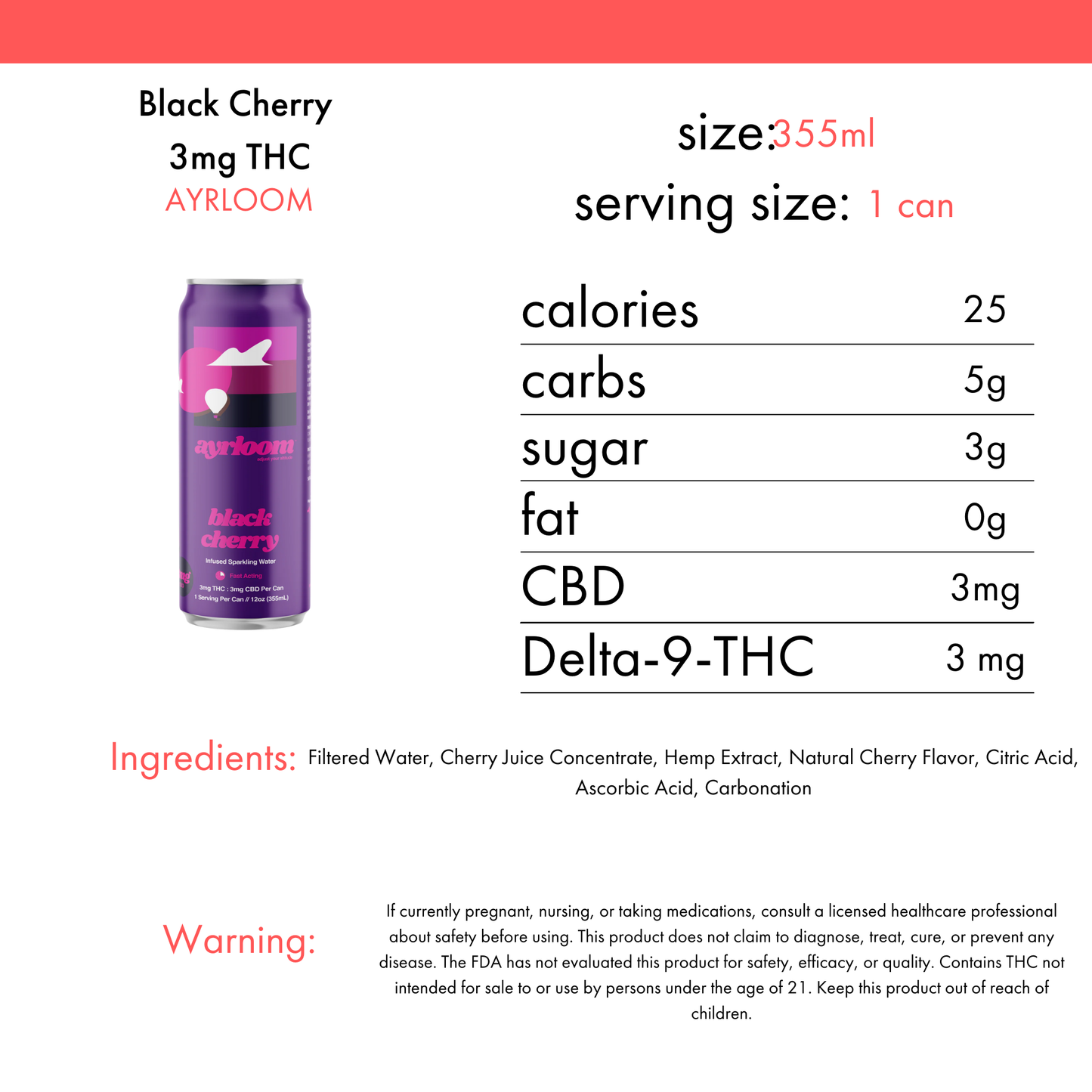 Ayrloom Black Cherry 3mg THC | 4-pack