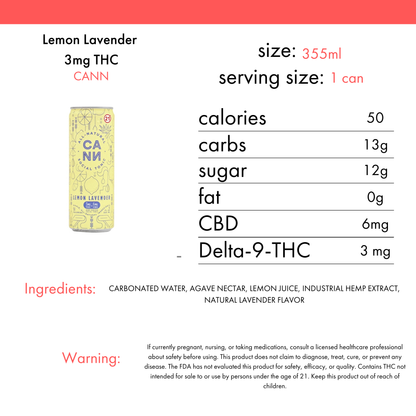 CANN Lemon Lavender 3mg THC | 4-pack