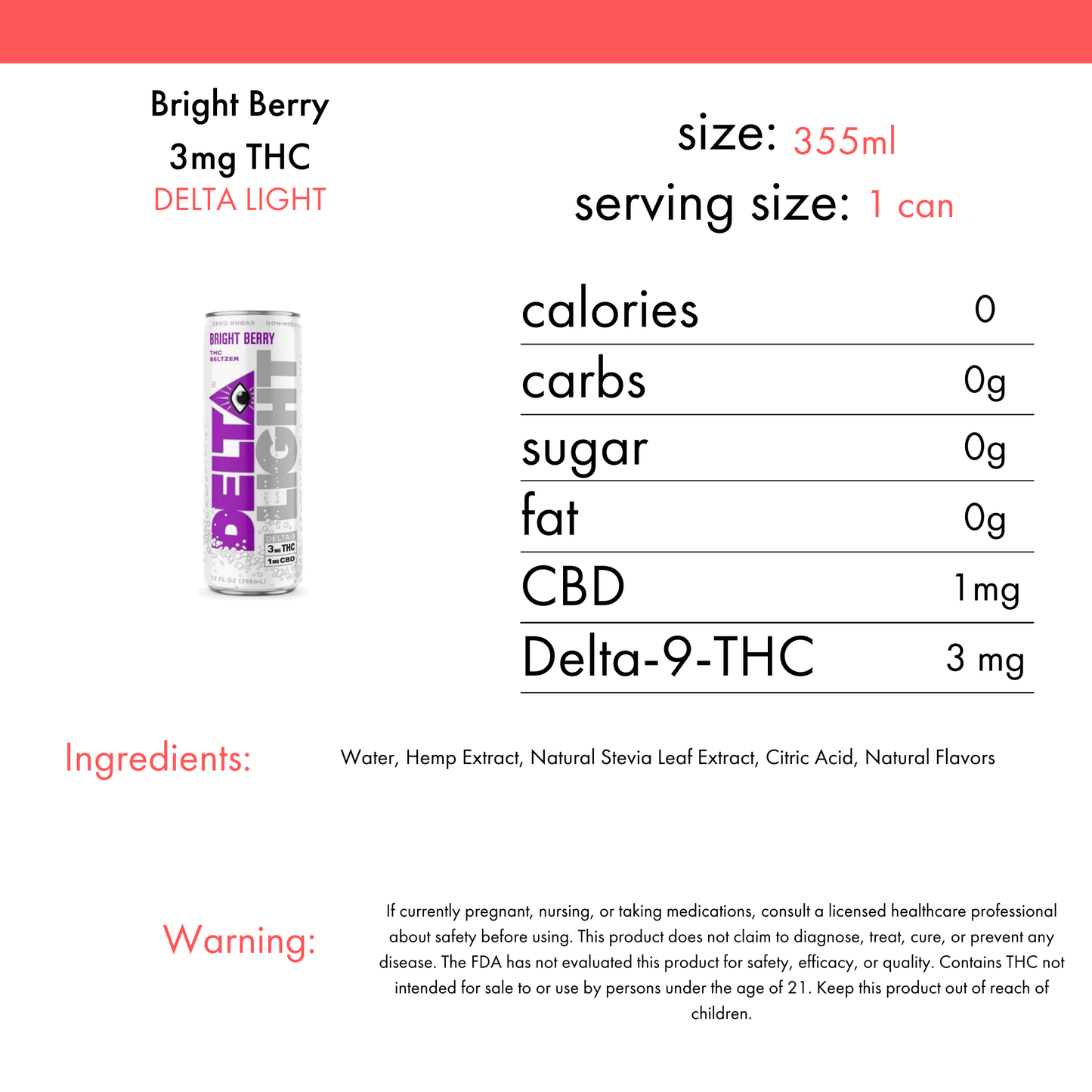 Delta Light Bright Berry 3mg THC | 4-pack