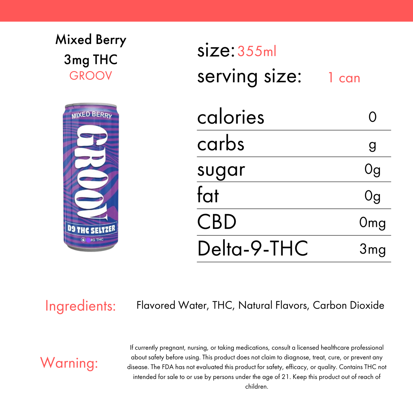 GROOV Mixed Berry 3mg THC | 4-pack