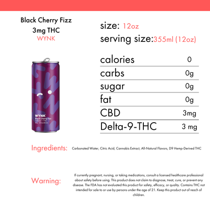 WYNK Black Cherry 3mg THC | 4 pack