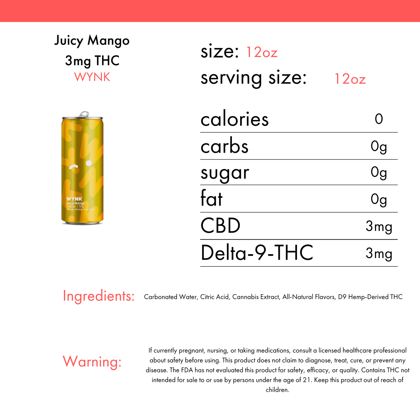WYNK Mango 3mg THC | 4 Pack