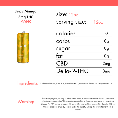 WYNK Mango 3mg THC | 4 Pack