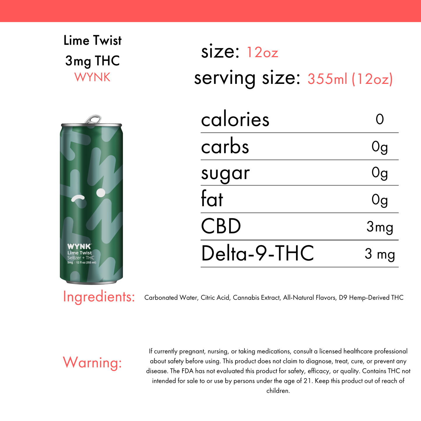 WYNK Lime Twist 3mg THC | 4-pack
