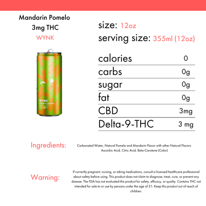 WYNK Seasonal Flavor (Mandarin Pomelo) 3mg THC | 4-pack