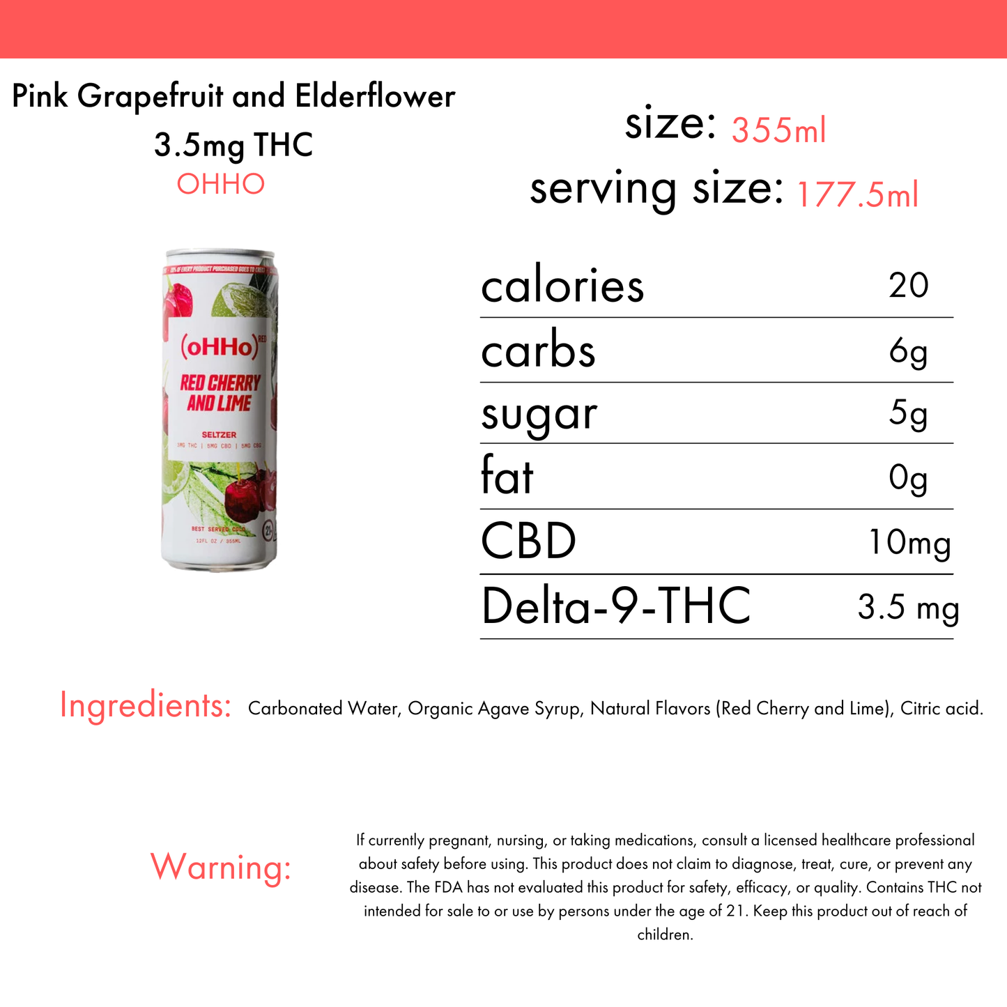 oHHo Red Cherry Lime 3mg THC | 4-pack