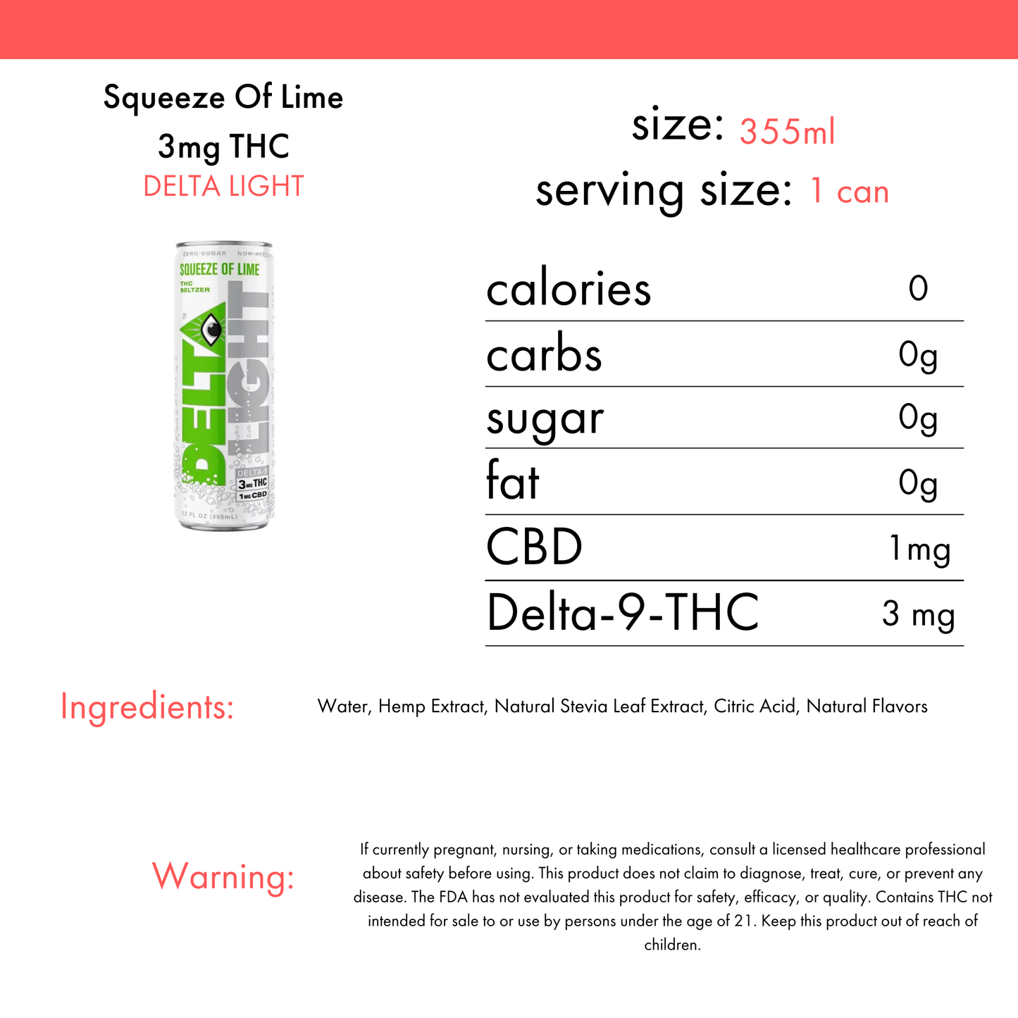 Delta Light Squeeze of Lime 3mg THC | 4-pack