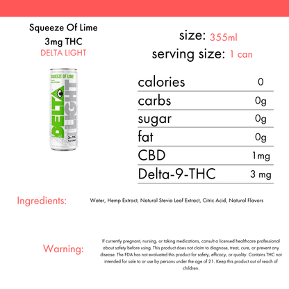 Delta Light Squeeze of Lime 3mg THC | 4-pack
