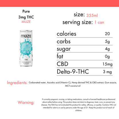 Muze Pure Seltzer 3mg THC | 4-pack