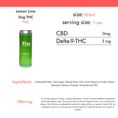 Fizz Lemon Lime 3mg THC nutrition facts