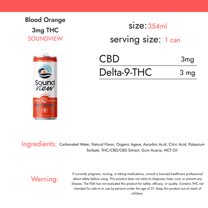 SoundView Blood Orange 3mg THC nutrition facts