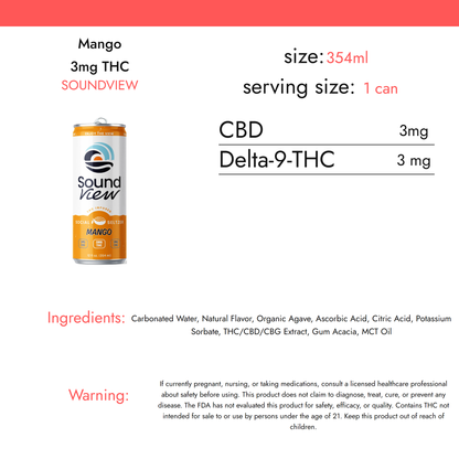 SoundView Mango 3mg THC nutrition facts